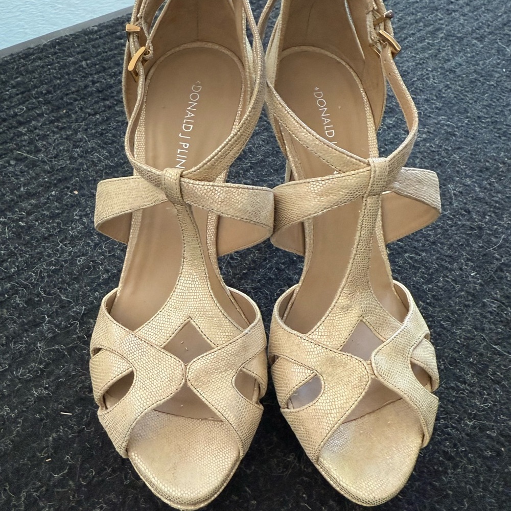 Donald J. Pliner Gold Heeled Sandals